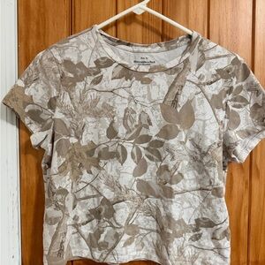 Abercrombie & Fitch Essentials Camo Baby Tee size Large